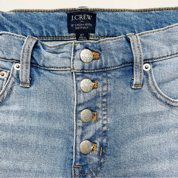 ✨ J. Crew 10" High Rise Button Fly Skinned Knee Skinny Jeans - Picture 2 of 9